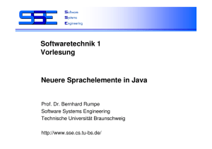 Softwaretechnik 1 Vorlesung Neuere Sprachelemente in Java