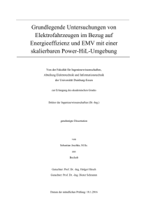 Grundlegende Untersuchungen von Elektrofahrzeugen im Bezug