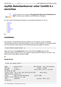 mySQL-Datenbankserver unter CentOS 6.x einrichten