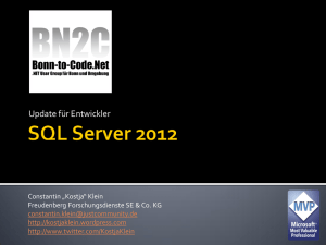 SQL Server 2012 - News für Entwickler - Bonn-to