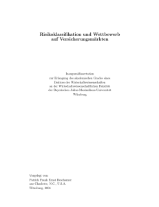 Risikoklassifikation und Wettbewerb auf Versicherungsmärkten