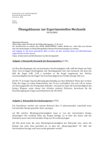 Übungsklausur zur Experimentellen Mechanik - Heinrich