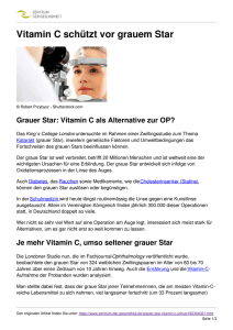 Vitamin C schützt vor grauem Star