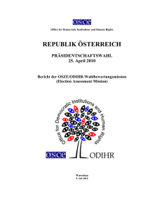 Bericht der OSZE/ODIHR Wahlbewertungsmission