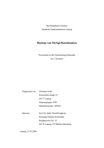 Backup von MySql-Datenbanken - McS