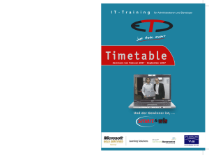 Timetable - Pressetext