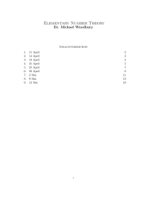 Elementary Number Theory