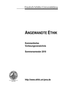 Sommersemester 2010 - Lehrstuhl für Angewandte Ethik