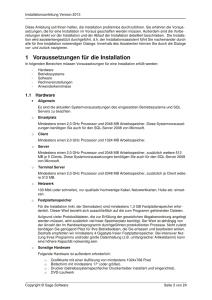 1 Voraussetzungen für die Installation