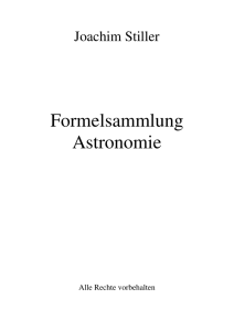 Formelsammlung Astronomie