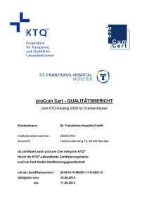 proCum Cert - QUALITÄTSBERICHT