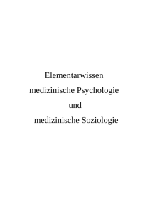 Elementarwissen medizinische Psychologie und medizinische