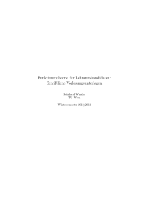 Funktionentheorie für Lehramtskandidaten