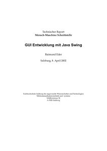 GUI Entwicklung mit Java Swing