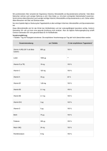 Mit zunehmendem Alter verwertet der Organismus Vitamine