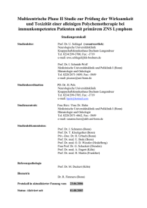 Multizentrische Phase II Studie zur Prüfung der