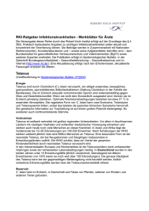 RKI-Ratgeber Infektionskrankheiten - Merkblätter für