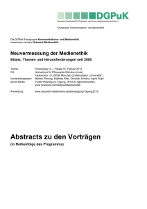 Abstracts zu den Vorträgen