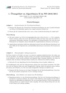 1. ¨Ubungsblatt zu Algorithmen II im WS 2010/2011