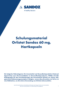Schulungsmaterial Orlistat Sandoz 60 mg, Hartkapseln