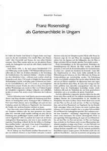 Franz Rosenstingl als Gartenarchitekt in Ungarn
