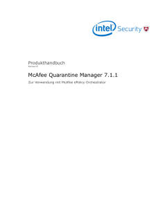 McAfee Quarantine Manager 7.1.1 Produkthandbuch