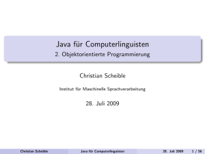 Java für Computerlinguisten - Institut für Maschinelle