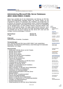 Administering Microsoft SQL Server Databases