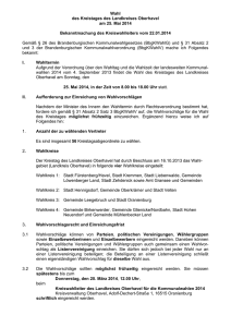 Wahl des Kreistages des Landkreises Oberhavel am 25. Mai 2014