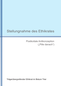 Stellungnahme zur postkoitale Antikonzeption