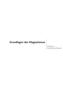 Grundlagen des Magnetismus - PD Dr. Carolin Schmitz