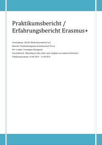 Praktikumsbericht / Erfahrungsbericht Erasmus+