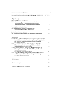 Zeitschrift für Personalforschung, 25. Jahrgang, Heft 1, 2011 ZfP 25(1)