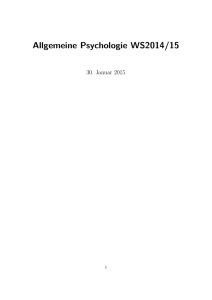 Allgemeine Psychologie WS2014/15