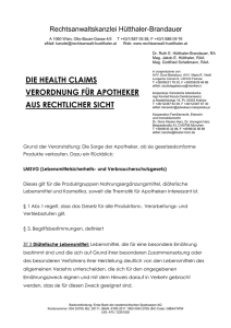 die health claims verordnung f&uuml;r apotheker aus rechtlicher sicht