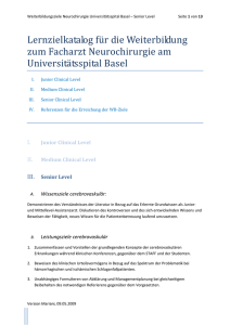 III. Senior Clinical Level - auf der Webseite der Neurochirurgie Basel!