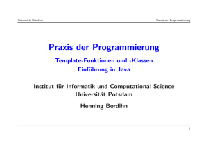 Praxis der Programmierung - Institut für Informatik