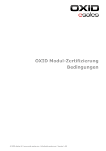 OXID Modul-Zertifizierung Bedingungen