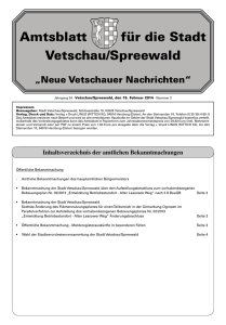 Amtsblatt für die Stadt Vetschau/Spreewald