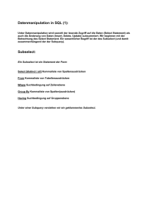 Datenmanipulation in SQL (1): Subselect: