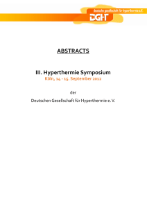 ABSTRACTS III. Hyperthermie Symposium