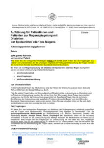 Aufklärung Magenspiegelung mit Dilatation - Central