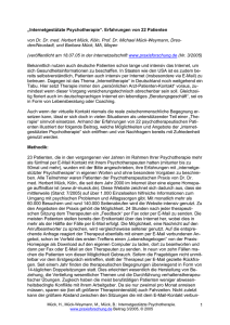 Internetgest&uuml;tzte Psychotherapie