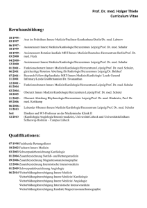 Curriculum Vitae - Medizinische Klinik II