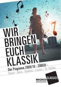 Das Programm 2009/10 - Migros-Kulturprozent