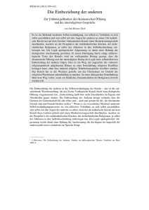 Die Einbeziehung der anderen - Münchener Theologische Zeitschrift