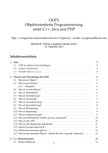 OOP2 Objektorientierte Programmierung unter C++, Java und PHP