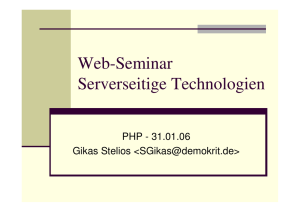 Web-Seminar Serverseitige Technologien