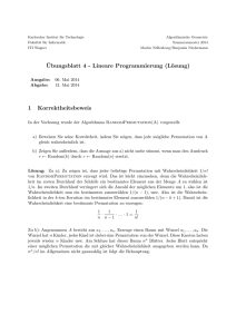 Ubungsblatt 4 - Lineare Programmierung (Lösung) 1