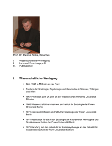 Prof. Dr. Helmut Nolte, Emeritus I. Wissenschaftlicher Werdegang